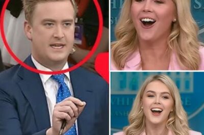 “Peter Doocy was about to claim victory against Karoline Leavitt, with her seemingly on the verge of ‘KNEELING’—but his final statement had the ENTIRE ROOM bursting into laughter LIVE on air! 😱🔥 Tension was high as Peter Doocy was about to land a crushing blow on Karoline Leavitt, but just when it seemed like the battle was over, Peter’s unexpected final words flipped everything. The room erupted in laughter, leaving everyone in disbelief. What did Peter say that changed the course of the conversation in an instant? You won’t believe what happened next—find out now! 👇👇