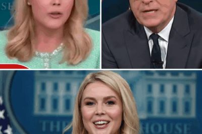 What was meant to be a lighthearted interview quickly spiraled into pure chaos when Karoline Leavitt took on Stephen Colbert—armed with nothing but facts, fire, and a refusal to play along. As Colbert’s usual zingers fell flat, Leavitt exposed his double standards and selective outrage. The tension in the studio was palpable. Producers scrambled. And in an unprecedented move, the segment was abruptly cut. Was this a simple clash, or something much bigger? What did Leavitt reveal that left the entire show in chaos? The explosive moment is shaking the media—FULL STORY IN THE COMMENTS BELOW 👇👇