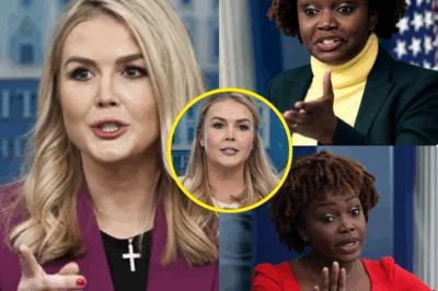 WHITE HOUSE WAR ERUPTS: Karoline Leavitt’s SAVAGE Final Blow CRUSHES Karine Jean-Pierre in a PERSONAL Live TV CLASH—What DARK SECRET Set the Room on FIRE?  In an earth-shattering live TV showdown, Karoline Leavitt and Karine Jean-Pierre’s heated exchange erupts into a brutal, personal battle, culminating in Leavitt’s devastating verbal strike that leaves Jean-Pierre speechless and the entire room in utter chaos! #LeavittVsJeanPierre explodes across social media, sparking fierce debate: Was Leavitt’s fiery takedown a bold truth-bomb, or a calculated attack with a sinister hidden agenda? Whispers of a chilling conspiracy swirl, only intensifying the frenzy.