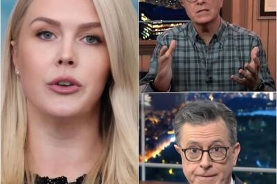 EXCLUSIVE, What began as a playful interview spiraled into chaos when Karoline Leavitt flipped the script—literally. As Stephen Colbert tossed out his usual zingers, Leavitt came armed with facts, fire, and zero tolerance for media spin. The tension spiked when she called out Colbert’s selective outrage and double standards. Gasps echoed across the studio. Audience laughter faded. Producers scrambled. And in a move rarely seen, the segment was cut short. It wasn’t just a clash—it was a … –