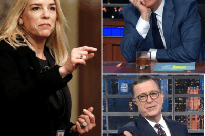 LATE NIGHT MELTDOWN: Pam Bondi STUNS Stephen Colbert, FORCING Him to WALK OFF Mid-Episode—What Really Happened on The Late Show? In a jaw-dropping broadcast that left viewers stunned, The Late Show spiraled into total chaos when Pam Bondi confronted Stephen Colbert with such intensity, the host abruptly walked off set mid-episode. Witnesses say the exchange was unlike anything seen before on late-night TV. What did Bondi say that rattled Colbert to his core—and why is this moment now sending shockwaves through the industry? The full behind-the-scenes truth is just beginning to emerge. Full story below 👇👇