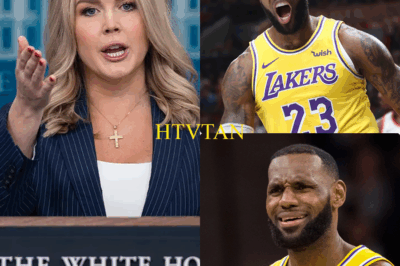 KAROLINE LEAVITT’S CHILLING 17-WORD SMACKDOWN TO LEBRON JAMES’ ‘KKK BARBIE’ SLUR: EXPOSES HIS DARK PAST IN A VIRAL RECKONING!  Prepare for the ultimate cultural firestorm that’s setting the internet on fire! When NBA superstar LeBron James viciously insulted Fox News rising star Karoline Leavitt, calling her “KKK Barbie” in a shocking outburst, many expected her to back down. But instead, Karoline delivered a razor-sharp, 17-word response that left the media world reeling and LeBron speechless. Her calm but cutting clapback didn’t just deflect the insult—it tore open a Pandora’s box of whispers about LeBron’s hidden controversies.  From questionable endorsements to rumored industry feuds with the elite, fans are now questioning whether Karoline’s retort was a calculated strike to bring down LeBron’s untouchable image, or if she inadvertently uncovered a much darker Hollywood scandal.  What did those 17 words reveal? Why is there a frantic scramble to silence the truth? Social media is ablaze with speculation, and reporters are speechless.