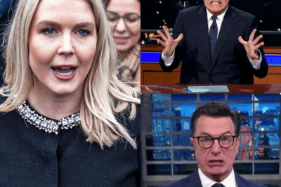 COLBERT CRUMBLES: Karoline Leavitt’s SHOCKING Stage Takeover Ignites a Cultural FIRESTORM—Hidden Agenda SILENCES Studio, Sparks GLOBAL UPROAR! 😱 In a stunning ambush, Karoline Leavitt hijacks Stephen Colbert’s stage, turning a light-hearted comedy segment into a blistering cultural showdown that leaves him speechless and the audience in shock! The abrupt cut-off fuels rumors of a sinister media cover-up. #LeavittVsColbert explodes online, igniting fierce debate: Was this a bold truth-bomb, or a calculated trap?