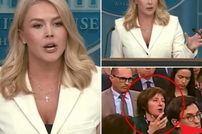 Karoline Leavitt SLAMS Reporter with Unbelievable Comeback—Trump’s Press Secretary Leaves Them Speechless After Trick Question! In a shocking and high-stakes moment at a press briefing, Karoline Leavitt, Trump’s Press Secretary, was hit with a loaded trick question by a reporter—only to turn the tables in a way no one saw coming. With a swift, razor-sharp response that left the reporter fumbling, Leavitt proved once again she’s not just prepared, but steps ahead of the game. The tension in the room was palpable as the reporter was left stunned and the crowd held its breath. What exactly did she say to shut them down so completely? The explosive details behind this moment of pure genius will leave you questioning what really went down behind those closed doors…Below 👇