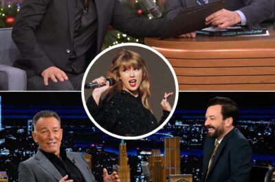 In a riotously funny and wildly unexpected moment on The Tonight Show with Jimmy Fallon, Bruce Springsteen brought the house down — and not just with jokes. He finally settled the decades-long debate over the “Thunder Road” lyric, confessing with a laugh that he’s sung it wrong for nearly 50 years! But the real shock came when he grabbed a guitar and launched into a blazing live performance that had Fallon jumping out of his seat, yelling, “This is why he’s a legend!” The studio exploded in cheers, and social media lit up: “That wasn’t an interview — that was a concert!” And when asked about joining Taylor Swift’s tour, Bruce grinned, “I’ll be there — my daughter’s making sure of that!”