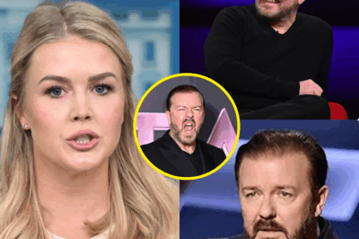 LIVE TV MASSACRE: Karoline Leavitt RUTHLESSLY DESTROYS Ricky Gervais in Epic Showdown—A Comeback That Leaves Him HUMILIATED!  In an electrifying moment on live TV, Karoline Leavitt unleashed a savage, razor-sharp response that obliterated Ricky Gervais, leaving the comedy icon speechless and fans in sheer disbelief! Gervais’ smug jab was no match for Leavitt’s blistering wit, turning the tables in a way no one saw coming.  But just as the internet was buzzing with excitement over her victory, a far more disturbing revelation began to unfold—whispers about Kat Timpf’s unraveling. An ambulance spotted rushing from her home, coupled with rumors of her child in crisis, hint at a dark secret no one expected.  What is the truth behind this unfolding tragedy? How do these shocking events connect? The internet is ablaze with speculation—click the comments below to uncover the explosive details and find out what’s really going on!