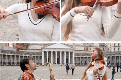 Karolina Protsenko and Daniele Vitale Spark Magic With Wordless Duet That Left Audience in Tears—Violin and Saxophone Collide in a Breathtaking Street Performance No One Expected