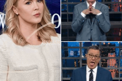 Karoline Leavitt TAKES OVER Stephen Colbert’s Stage in Explosive Live TV Moment—Audience SHOCKED as Segment Gets CUT SHORT and History Is Made! What Happened in This INTENSE Showdown That Left Colbert SPEECHLESS and the Studio STUNNED? Could This Be the NIGHT Late-Night TV LOST CONTROL? The Mic-Drop That Set the Internet on FIRE! READ MORE 👇