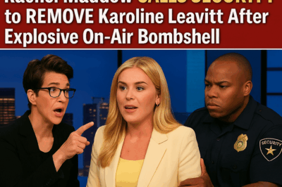 In a jaw-dropping moment, Karoline Leavitt and Rachel Maddow clashed during a high-stakes debate that quickly turned into chaos. The tension skyrocketed when Leavitt dropped a bombshell about one of Maddow’s colleagues, sparking a furious reaction from the MSNBC host. Maddow, visibly outraged, ordered security to escort Leavitt off the set, making it clear that the exchange had gone too far. What did Leavitt say to provoke such a dramatic response?