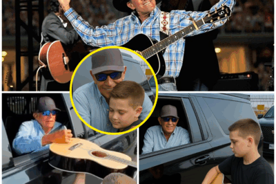 “SHOCKING MOMENT: GEORGE STRAIT STOPS HIS SUV TO WATCH A YOUNG BOY PLAY—WHAT HAPPENED NEXT LEFT EVERYONE IN TEARS!”  It was supposed to be just another exit after a show, but what George Strait witnessed next has left fans in complete disbelief.  As he was about to drive away, Strait spotted a young boy, quietly strumming his guitar near the concert exit—a moment so simple, yet so powerful. Instead of driving off, Strait made a decision that no one could have predicted: He stopped his SUV, rolled down the window, and watched the boy play. But this wasn’t just a casual glance—what happened next shocked everyone.  In a moment that felt straight out of a dream, Strait stepped out of his car and did something that no one saw coming. The boy’s world would never be the same.  What exactly did George Strait do that left the crowd stunned and sent shockwaves across social media? Was this a simple act of kindness, or was there something deeper at play?