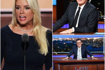 1 MINUTE AGO : Pam Bondi FLIPS The Late Show Upside Down—Stephen Colbert Left SHAKEN, Apologizes Backstage as Show Faces Possible Suspension