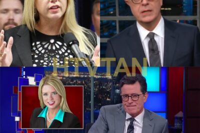EXCLUSIVE: Pam Bondi SHOCKS Stephen Colbert with Brutal One-Liner—How Did She Completely TURN THE TABLES and Leave the Late Show Crew in CHAOS? 😲🎤 Pam Bondi made her mark on The Late Show in a way no one saw coming. After delivering a scathing one-liner, Stephen Colbert was rendered speechless, and the crew scrambled to regain control. What happened behind the scenes, and why did Bondi’s remark change the whole vibe of the show?  Pam Bondi stunned the The Late Show audience and left Stephen Colbert speechless with a brutal one-liner. As Colbert struggled to respond, the crew scrambled behind the scenes to try and salvage the segment, creating a tense atmosphere. The show was never the same after Bondi’s surprising remark, and fans couldn’t stop talking about it.  Curious about what Pam Bondi said to completely shift the show’s energy? Find out all the shocking details now!👇👇
