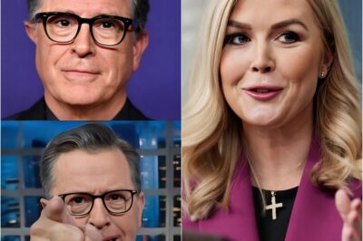 SHOCKING TV MOMENT: KAROLINE LEAVITT FLIPS THE SCRIPT ON STEPHEN COLBERT, CAUSING CHAOS AND SILENCE IN THE STUDIO!