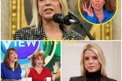 TOTAL CHAOS ON THE VIEW: PAM BONDI DROPS A BOMBSHELL—ONE LINE THAT EXPLODES THE SET AND LEAVES EVERYONE SILENT!  What was supposed to be just another routine segment on The View quickly spiraled into utter pandemonium when Pam Bondi unleashed a devastating line that shook the very foundation of the show. With a single sentence, Bondi flipped the script, leaving the hosts frozen in disbelief and the audience gasping in shock.  In a moment so intense, the entire studio went silent as the producers scrambled frantically behind the scenes, struggling to regain control. The tension was so thick you could feel it through the screen. What did Bondi say that caused such an explosive reaction? What hidden truth did she expose that left the set in total chaos?  This wasn’t just an ordinary TV clash—it was a full-blown media earthquake, and the fallout from this unexpected moment is already ripping through social media. What caused the hosts to be paralyzed? Was it a calculated move by Bondi, or did something far more dangerous unfold before our eyes?  The full uncensored moment is below, and it’s more shocking than you could ever imagine. Stay tuned—this is just the beginning.
