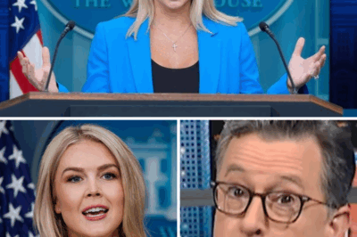 “‘Is That Really Your Best Shot?’: Colbert Mocks Karoline Leavitt, But Her Brutal Comeback LEAVES HIM STUNNED!”