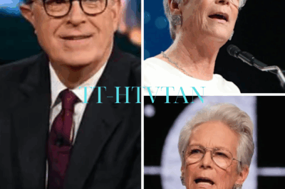 “‘They Tried to Silence Me,’ Jamie Lee Curtis ACCUSES CBS of ‘Gagging’ Her Over Colbert’s Cancellation — A Shocking Allegation That Could Rock Late-Night TV!”  In a jaw-dropping revelation, actress Jamie Lee Curtis has accused CBS of attempting to silence her after the sudden cancellation of The Late Show with Stephen Colbert. Curtis, a close friend of Colbert, claims that the network orchestrated his termination as part of a larger conspiracy involving bribery and sabotage. With CBS scrambling to defend itself, Curtis is ready to expose what she calls a malicious plot against Colbert. This explosive accusation could further ignite the already volatile late-night TV crisis, potentially reshaping the future of entertainment as we know it.