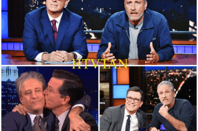 “TRY TO MUZZLE JON STEWART—SEE WHAT HAPPENS.” Apple’s Quiet Kill Backfires as Stewart & Colbert Huddle Behind Closed Doors—Hollywood Hits Panic Mode   No headline spin. No soft landing. Apple TV+ reportedly pulled the plug on The Problem with Jon Stewart—and within days, Stewart was spotted slipping into a closed-door meeting with Stephen Colbert that insiders are calling “the calm before the storm.”  Is a rogue media play coming? Will they torch the sanitized, corporate model and build their own? And why are network execs suddenly whispering about China, Big Tech, and the topics Stewart wouldn’t “play nice” on?  What was supposed to be a quiet cancellation just detonated into an industry-wide anxiety attack. Tap to see the timeline, the whisper network, and the one clue suggesting a Stewart–Colbert counterstrike is already in motion.