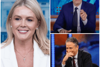 “Reboot your ideas—not your makeup.” Jon Stewart’s perfectly timed zinger sends Karoline Leavitt into a live-TV tailspin—studio freezes, control room panics, and the clip detonates online   No script. No safety net. One line, total collapse—her flustered, stop-start reply now being called the most excruciating moment of her on-air career.  What set-up baited the punch? What did she say off-mic that didn’t make broadcast? And who waved off the commercial as the room imploded?  Tap to watch the uncut exchange and the split-second beat that turned a comeback into a meltdown.