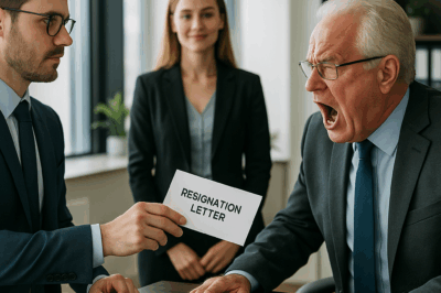 AFTER 8 YEARS OF SACRIFICE, MY WIFE’S FATHER-THE BOSS -GAVE THE PROMOTION TO HIS NIECE WHO’D ONLY BEEN THERE 3 WEEKS. I HANDED IN MY RESIGNATION WITH A CALM SMILE. “CONGRATS TO JANE,” I SAID. WHEN MY FATHER-IN-LAW READ MY LETTER, HE LOST IT. “YOU CAN’T BE SERIOUS?!” HE SHOUTED, HIS FACE TURNING RED AS