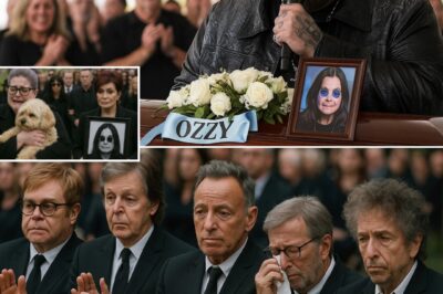 “The Last Note for a Legend” — On a Misty Morning in Birmingham, the World Gathered to Honor Ozzy Osbourne’s Final Farewell Beneath gray skies and ancient oaks, thousands came together—not for grand speeches or orchestras—but for one raw, soul-stirring moment. Jelly Roll, tattooed and visibly shaken, took the stage, sitting down at a lone piano to play “Dreamer,” a haunting tribute that cut through the silence with every imperfect, aching note. As tears streamed down Sharon Osbourne’s face, and Kelly and Jack stood united in grief, the crowd held its breath, feeling the weight of a life lived loud and full. When Jelly placed a single red bandana on Ozzy’s casket and whispered, “You showed us how to survive loud,” the moment transcended words. No applause followed—only a sacred stillness, an echo of a final song proving that legends don’t fade away. They live on, forever loud.