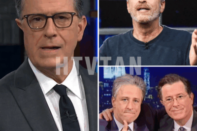 JON STEWART KILLS THE TELEPROMPTER, TURNS HIS MIC “ALL THE WAY UP,” AND UNLEASHES A LIVE-ON-AIR CHOIR BROADSIDE AFTER COLBERT CANCELLATION, IGNITING A SILENCE-SHATTERING LATE-NIGHT REVOLT CBS DIDN’T SEE COMING No jokes, no outro—just eight words, a cut segment, and a walk-off that left sponsors jittery and executives scrambling. What exactly was silenced—and why did the quiet hit louder than any punchline?