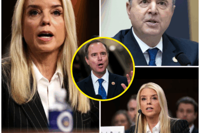 “YOU DARE QUESTION ME?” PAM BONDI DESTROYS ADAM SCHIFF IN FIERY CLASH—A MOMENT NOBODY SAW COMING!   In an explosive confrontation that rocked Capitol Hill, former Florida Attorney General Pam Bondi and Congressman Adam Schiff engaged in an intense face-off that left everyone speechless. After Schiff threw down a provocative question, Bondi fired back immediately—delivering a blistering response that stunned the room and exposed a shocking truth.  What exactly did Schiff ask that sparked Bondi’s fury? How did Bondi silence Schiff in seconds?  CLICK NOW to witness the moment that’s shaking up Washington politics!