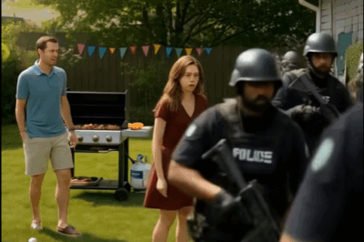 During a family barbecue, I got a text: “walk away and don’t say a word.” I slipped out quietly, and within minutes, police swarmed my daughter-in-law’s house…