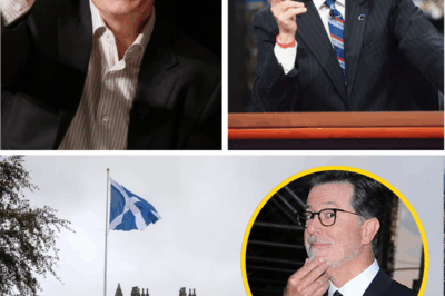 “He chose golf course instead of us…” – Stephen Colbert’s CHILLING SEGMENT EXPOSES mysterious ties between a Scottish golf course, a SILENT prison visit, and handshake cameras weren’t meant to capture—networks scramble as the fallout threatens to DETONATE live on late-night television