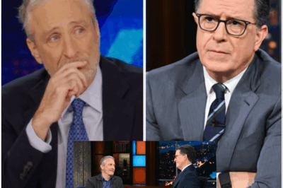🚨“Jon Stewart Left Speechless—Not by Rage, But by a Chilling Betrayal as Stephen Colbert Whispers Secrets That Could DESTROY CBS!”    What was meant to be a simple network decision—cancel a show, silence a voice—has now spiraled into something much darker. Jon Stewart, the voice that can’t be silenced, and Stephen Colbert, his closest ally, have conspired in secrecy, setting off a chain reaction that CBS never saw coming.  Following a secretive meeting between the two media titans, a storm is now brewing within the very heart of the industry. What they whispered behind closed doors has remained the industry’s most closely guarded secret, but each new revelation is more terrifying than the last. The stakes are higher than ever, and the old guard of television is on the brink of collapse.  This isn’t just about ending one show—this is the beginning of a war for the future of television itself. You won’t believe what’s at stake. Full details below.👇