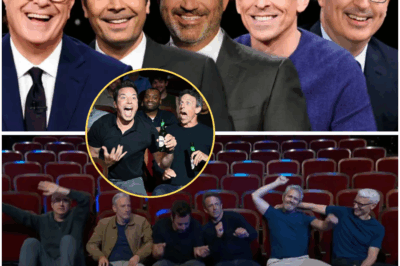🔥WHEN LATE NIGHT’S TITANS COLLIDE — AN UNFORGETTABLE SHOWDOWN ON THE LATE SHOW!  Late-night TV shook to its core as Jimmy Fallon, Seth Meyers, John Oliver, Jon Stewart, and Stephen Colbert came together in a moment no one saw coming. This wasn’t just a reunion — it was a full-blown spectacle of power, loyalty, and unspoken tension.  Behind the laughter and scripted banter, whispers of off-camera rivalries, secret alliances, and high-stakes decisions rippled through the set. When the cameras rolled, the comedy titans delivered unity. But what really went on behind the scenes?  Fans are already speculating about hidden disputes, political jabs, and messages only insiders caught. This is television history with a twist — a night that could change the late-night landscape forever…  Full details and shocking behind-the-scenes revelations in the comments 👇