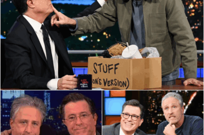 “CBS Still Doesn’t Know” — Jon Stewart Secretly Met With Colbert After The Show Was Canceled — The Plan They Drew Up Could Shake CBS To Its Core.No one expected it to happen this fast! CBS had pulled the plug on his show. They thought that cutting the broadcast would be enough to send everything into silence. But now — CBS is trembling. Jon Stewart appeared — without warning. And what he whispered to Colbert behind that closed door… was the beginning of something no one could have imagined. No footage. No recording. Just one sentence — and to this day, no one dares to repeat it. A sentence that left Stewart speechless in his seat. One private meeting — no press, no leaks. And suddenly, CBS realized the story wasn’t over. What they drew up that day… left the entire country in stunned silence. So what exactly… did Colbert say? And if that plan truly exists — could it bring down an entire empire? The biggest surprise has finally been confirmed