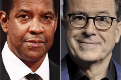 “Denzel Washington DROPS THE MIC and STUNS Everyone — Walks Off Colbert LIVE on Air!”  It wasn’t anger that made Denzel Washington leave the stage — it was one question that pushed him too far. On Stephen Colbert’s show, the discussion turned to “Hollywood accountability” and politics. Denzel fired back: “You don’t get to lecture me on values when the industry still profits from contradiction.” The studio went completely silent. Colbert forced a smile, but Denzel had already unhooked his mic and walked off. Social media erupted: some called it a walkout, others hailed it as a masterclass in truth and leadership.