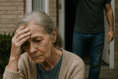 THURSDAY, LATE AFTERNOON. MY KEY MET A NEW LOCK, NO…  House slippers on cold concrete. Blue cardigan faint with lavender. A grocery bag: bread, beans, a rotisserie chicken still steaming the plastic. The door cracked. A smile that wasn’t. “You don’t live here anymore.”….