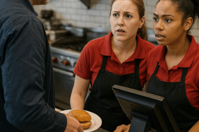 MONDAY, 7:52 A.M., DOWNTOWN. I BOUGHT A SANDWICH IN MY OWN DINER, NO…