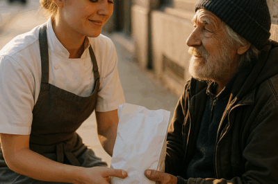 “I left a warm roll and coffee on the same bench every morning for six years—for a man who never asked, never spoke. On my wedding day, he stood up… and who he really was left everyone speechless. 😲”