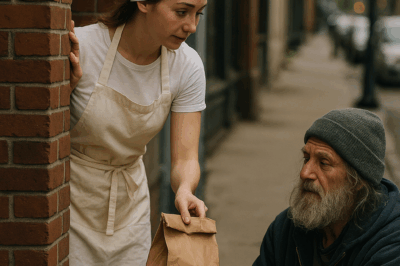 A Young Baker Secretly Left Breakfast For a Homeless Man Every Morning for Six Years — On Her Wedding Day, The Truth About His Identity Left Everyone Speechless Claire Morgan began her mornings long before the first light of day. While the city of Portland still slept, she was already at “Morning Light,” the small family bakery where the smell of butter and cinnamon filled the air…..