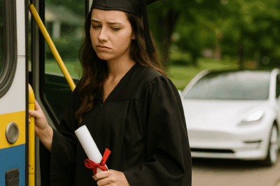 My Parents Made Me Take the Bus to My Graduation — While Buying My Sister a Tesla After years of being overshadowed by my sister, I finally got my family revenge when my parents bought her a Tesla while making me take the bus to my own college graduation. This eye-opening moment forced me to confront the lifetime of favoritism I’d endured silently. Watch how I transformed my resentment into empowerment, setting boundaries that changed our family dynamic forever. Sometimes the sweetest family revenge is simply standing in your truth and demanding the respect you deserve. My journey from invisible daughter to confident woman shows that real family revenge isn’t about getting even—it’s about getting free. I learned that walking away from toxic treatment can be the ultimate family revenge, opening doors to genuine relationships based on mutual respect. If you’ve ever felt overlooked by your own family, my story of graduation day family revenge will resonate deeply with you.