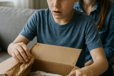 My son tore open a box from my parents, but his reaction sent chills down my spine. The contents of the box made my stomach drop, and within hours, I was calling the police.