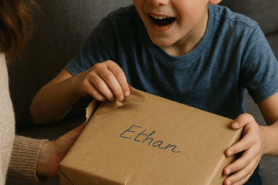 My parents mailed a box for my son. He tore off the wrapping, peeked inside—and froze. “Why would they do this?” he whispered, sliding it toward me. I lifted the lid, and my stomach dropped. Five hours later, I was on the phone, calling the—