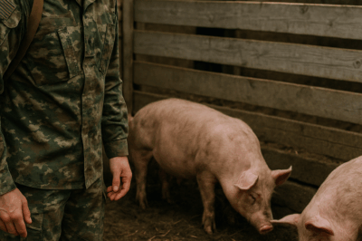 He didn’t scream or start a fight. The moment the soldier saw his daughter in that pigpen, he went silent, and that silence was the most terrifying thing anyone could have ever heard.