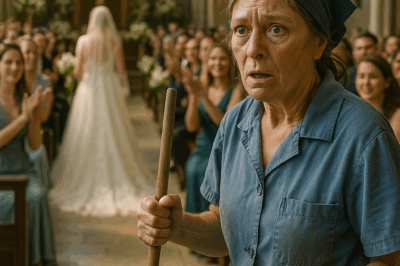 The cleaning lady stepped into the aisle and shouted, “Stop!” She didn’t care about the affair; she had discovered that the marriage was a sham, intended to steal a multi-million-dollar inheritance before the trust fund expired at midnight.