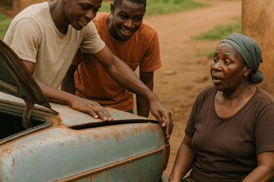 “This Is All We Got”, Poor Twins Bought Old Car For Their Mother, What They Saw Changed Their Lives