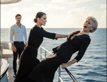 “Say hi to the sharks,” my daughter-in-law whispered as she caused my “accident” on the yacht to get my $3 billion. My son just watched. They went home to celebrate, thinking I was gone forever. But when they walked in, I was sitting in my armchair, holding a file. “Surprised?” I asked. “This contains the real story of the baby you brought home… and the official report on his mother.”
