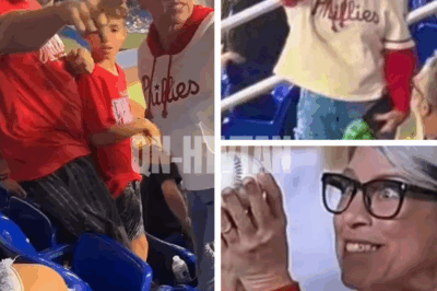 “I swear that wasn’t the real ball” – Phillies ‘Karen’ scandal EXPLODES after conspiracy twist as stunned fans claim the dad pulled off a secret bait-and-switch, leaving her with a worthless souvenir while his son kept the true home run prize hidden in plain sight
