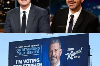 Jimmy Kimmel has put up a billboard endorsing Stephen Colbert for an Emmy, but the “we’re all in this together” statement was part of his joke, not the main message on the billboard, The Express Tribune reported. The actual billboard reads “I’m voting for Stephen,” as a nod to The Late Show with Stephen Colbert for Best Host, The Express Tribune reported. F.U.L.L H.E.R.E