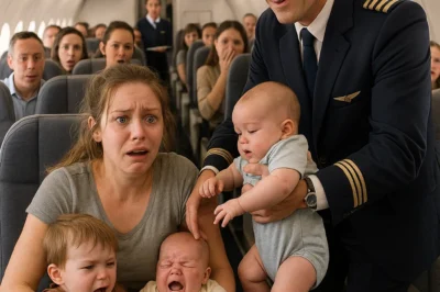 My Husband Changed Seats Mid-Flight, I Was Left Alone with Three Crying Babies—Then the Pilot Walked Out and Said, ‘May I Help You?’.CH2