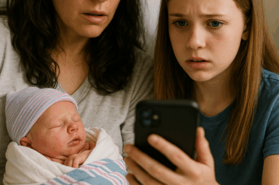 My little girl’s hands were shaking as she stared at the newborn. “Please don’t take him home, Mom,” she said. The moment I saw what was on her screen, my heart stopped…
