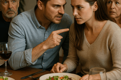 ch2-“You call this food?” my husband hissed after inviting his family over for dinner. “My parents aren’t strays—don’t feed them scraps.” My in-laws froze. But a second later, his jaw dropped when I leaned closer and whispered, “I didn’t order this…”