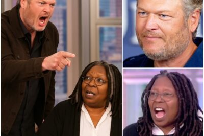 TV CHAOS: The second Whoopi Goldberg shouted, “CUT IT! GET HIM OFF MY SET!” — it was already too late. Blake Shelton had just turned The View into ground zero for live-television chaos, and every camera was rolling. “YOU DON’T GET TO LECTURE ME FROM BEHIND A SCRIPT!” Shelton fired back, finger pointed at Joy Behar after her sharp jab at his beliefs. His Oklahoma drawl cut across the studio like a knife: “I’M NOT HERE TO BE POPULAR — I’M HERE TO SAY WHAT YOU KEEP BURYING!” The audience froze. The panel sat in stunned silence. Then—eruption. Ana Navarro jumped in, branding him “toxic,” but Shelton didn’t flinch: “TOXIC IS SELLING LIES FOR RATINGS. I’M SPEAKING FOR FOLKS WHO ARE TIRED OF HOLLYWOOD’S FAKE MORALITY!” And then came the moment that will live in daytime TV infamy: Shelton shoved back his chair, stood tall over the table, and threw his parting words like a live grenade: “YOU WANTED A PUNCHLINE — BUT YOU GOT A STRAIGHT SHOOTER. ENJOY YOUR SCRIPTED SHOW. I’M DONE.” With that, he walked off, leaving the set in shambles. Social media exploded. Fans split right down the middle. But one thing’s undeniable: Blake Shelton didn’t just walk off The View — he blew the doors off daytime television itself.