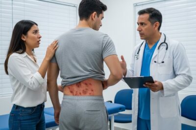 I found 30 red spots that looked like insect eggs on my husband’s back. I rushed him to the emergency room, but the doctor immediately said, “Call the police.” ch2